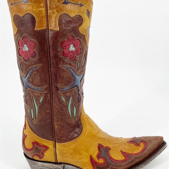 RARE Old Gringo Tan and Red Western Boots - Picture 3 of 16